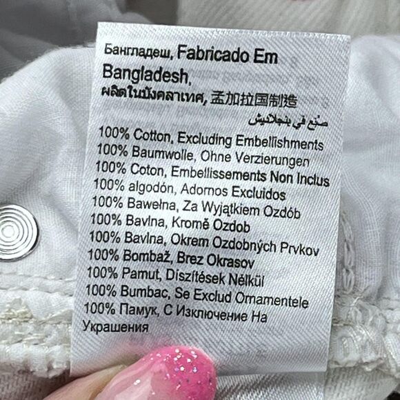 Cotton On Jeans Womens 2 White Pink Daisy Floral Loose Straight High Rise Denim - Picture 10 of 12